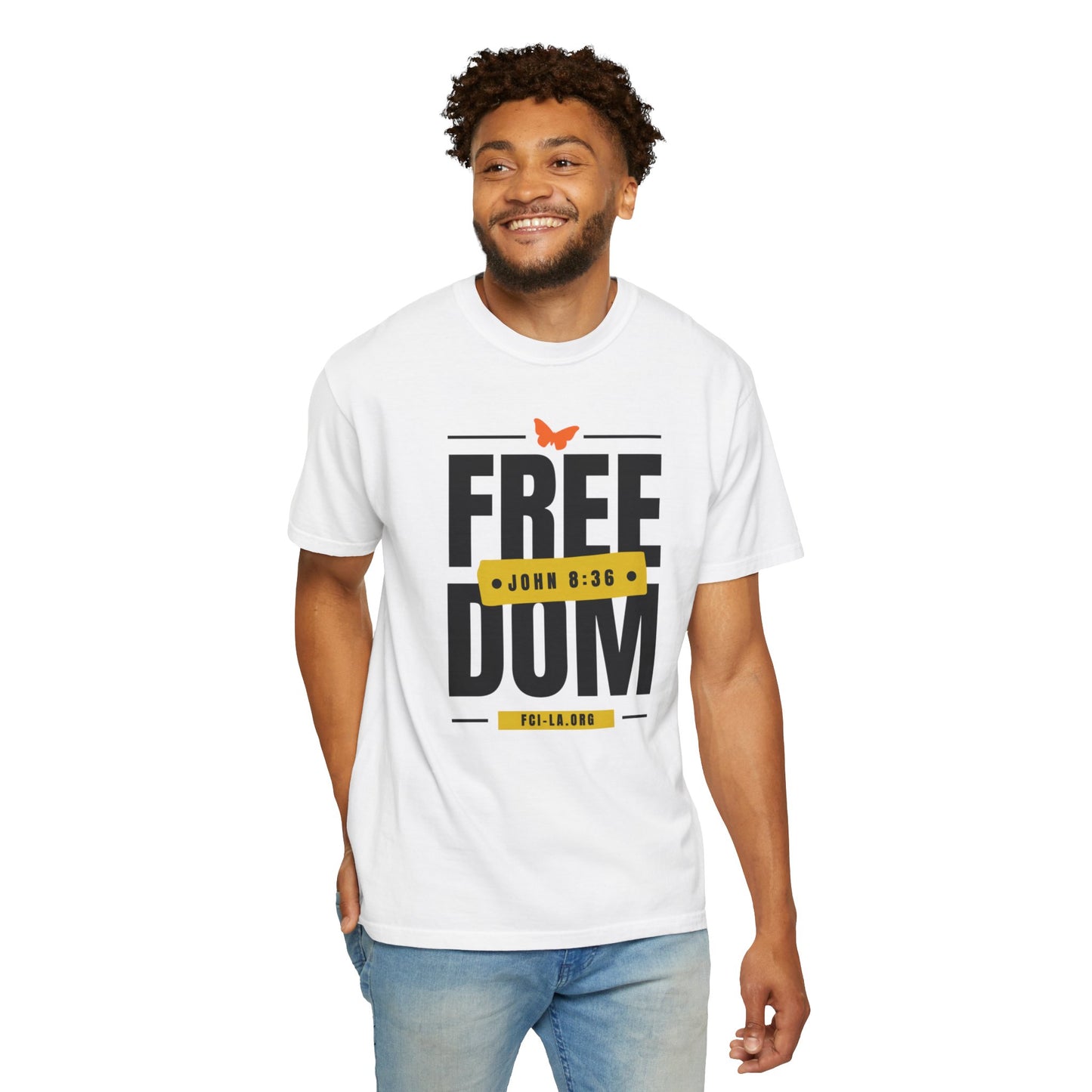 Unisex T-shirt (white & gold)