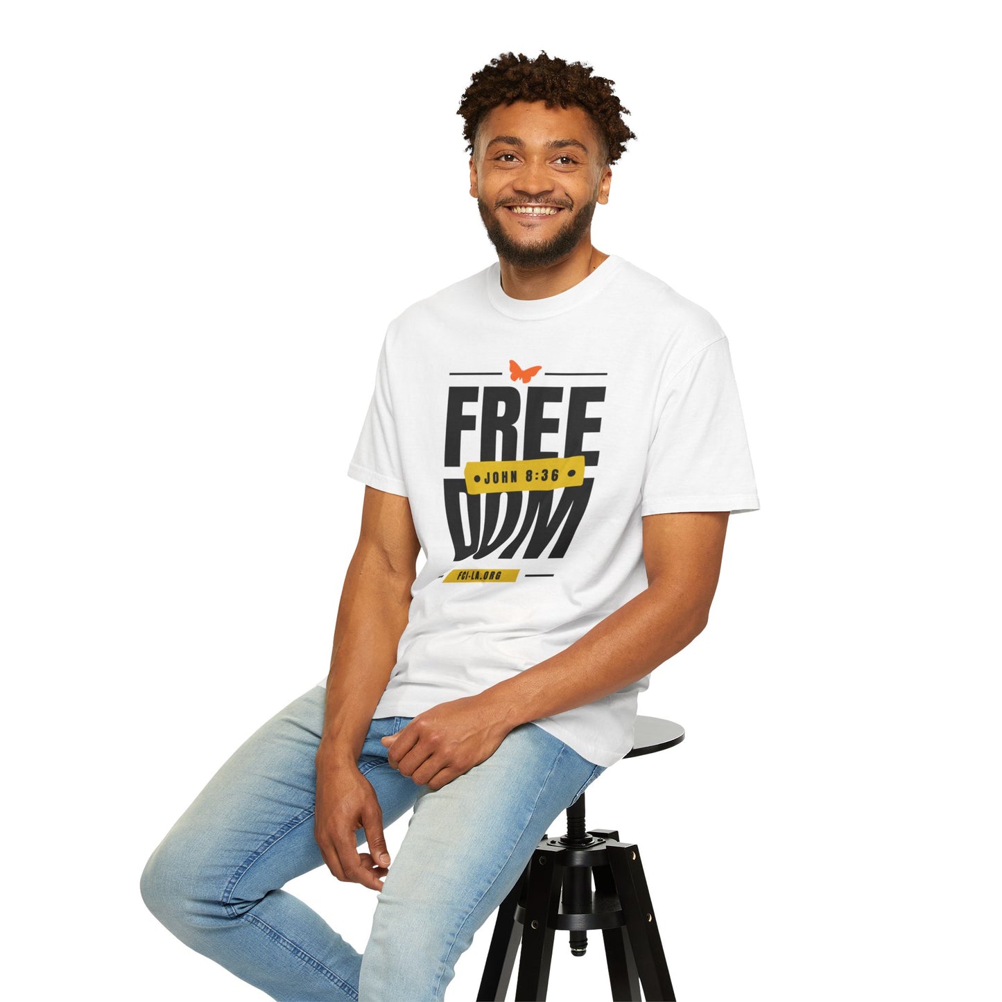 Unisex T-shirt (white & gold)
