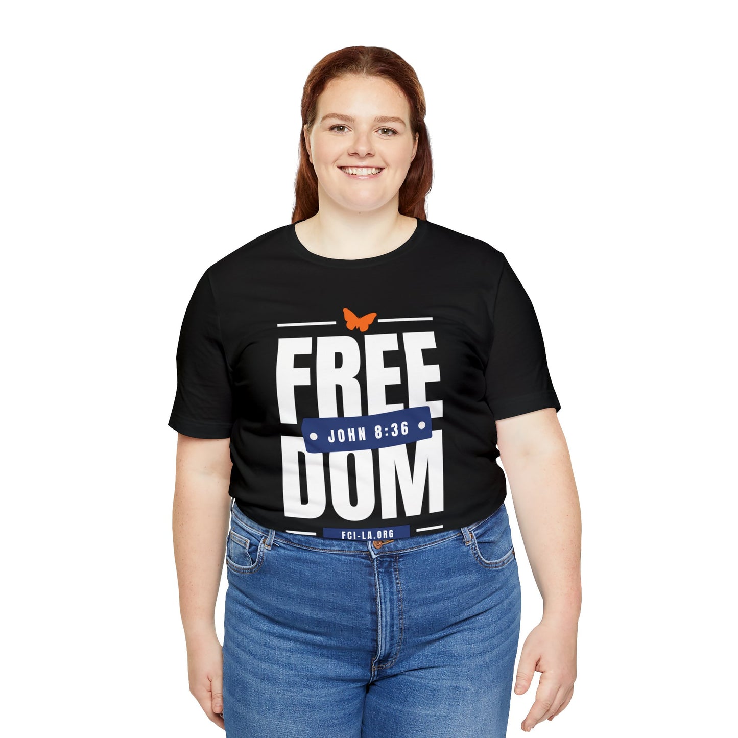 Unisex Short Sleeve Tee (white & blue)