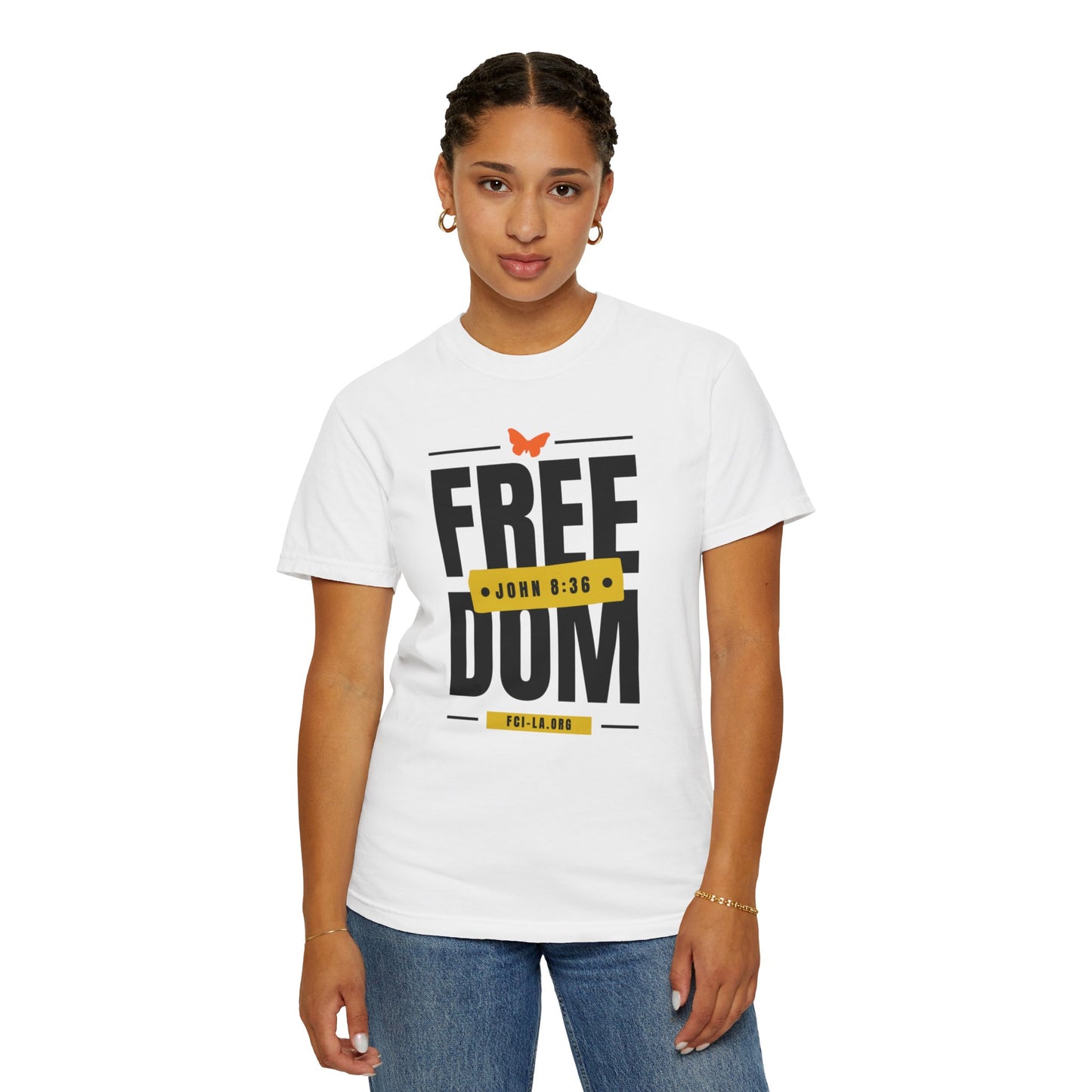 Unisex T-shirt (white & gold)