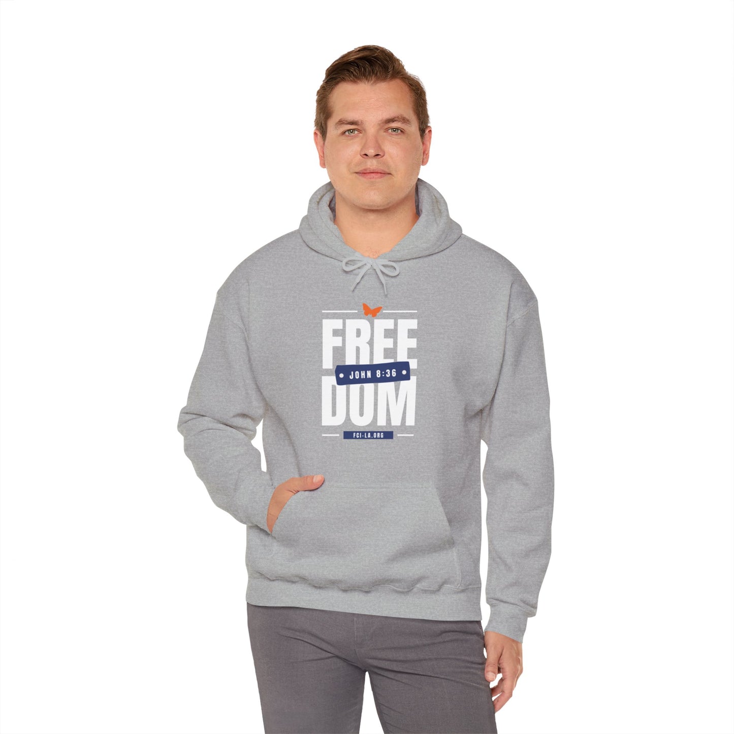 Unisex Heavy Blend™ Hooded Sweatshirt (white & blue)