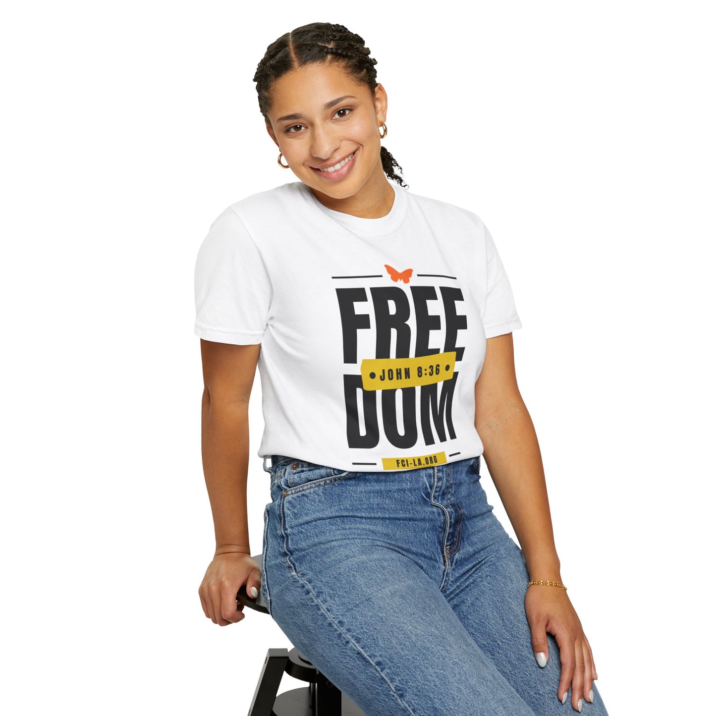 Unisex T-shirt (white & gold)